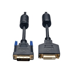Tripp Lite 15ft DVI Dual Link Extension Digital TMDS Monitor Cable DVI-D M/F 15' - DVI extension cable - dual link - DVI-D (F) to DVI-D (M) - 15 ft - molded, thumbscrews - black