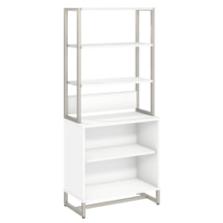 Bush Business Furniture Method 68"H Bookcase With Hutch, White, Standard Delivery
