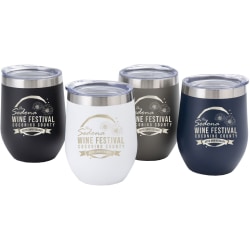 Enhance your drinkware collection with our stylish, stainless steel, laser-engraved, powder-coated tumbler. This durable 12-ounce tumbler boasts double-wall insulation, ensuring your beverages stay at the perfect temperature.