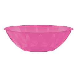 Amscan 10-Quart Plastic Bowls, 5" x 14-1/2", Bright Pink, Set Of 3 Bowls