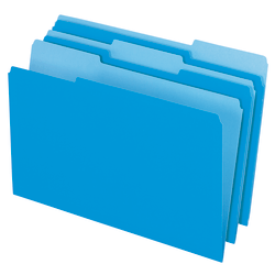 Office Depot® Brand 2-Tone File Folders, 1/3 Cut, Legal Size, Blue, Pack Of 100