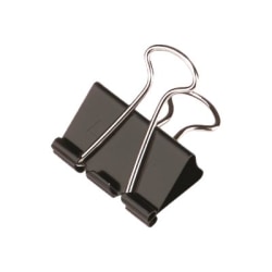ACCO® Binder Clips, 1.25" W, 0.625" Capacity, Black/Silver, Pack Of 12