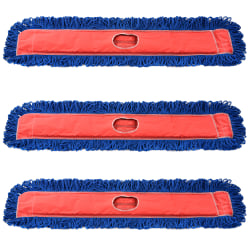Alpine Microfiber Dust/Dry Mop Replacement Heads, 36", Blue, Pack Of 3 Heads