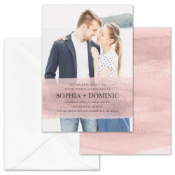 Custom Shaped Wedding & Event Invitations With Envelopes, 5" x 7", Colorful Brushstroke, Box Of 25 Invitations/Envelopes