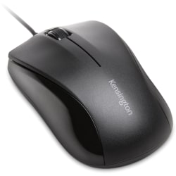 Kensington Mouse for Life USB Three-Button Mouse - Optical - Cable - Black - USB - 1000 dpi - Scroll Wheel - 3 Button(s) - Symmetrical - 1