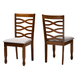 Baxton Studio Lanier Dining Chairs, Gray/Walnut Brown, Set Of 2 Dining Chairs