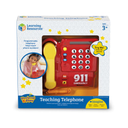 Learning Resources® Pretend & Play® Teaching Telephone®, 14 7/16"W x 10 1/8"W x 8 1/8"D, Pre-K - Grade 1