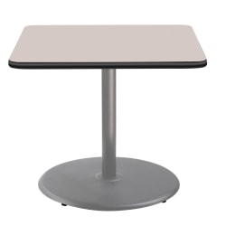 National Public Seating Square Café Table, Round Base, 30"H x 36"W x 36"D, Gray Nebula/Gray