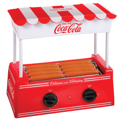 Nostalgia CKHDR8CR Coca Cola Hot Dog Roller, 14"H x 8-3/4"W x 14-1/4"D