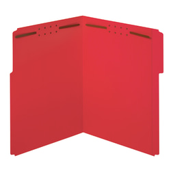 Office Depot® Brand Color Fastener File Folders, Letter Size (8-1/2" x 11"), 2" Expansion, Red, Box Of 50
