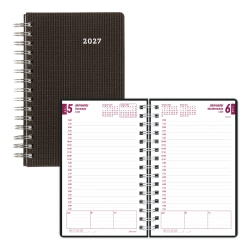 2027 Brownline DuraFlex Daily/Monthly Appointment Planner, 8" x 5", 100% Recycled, Black, January To December, CB634V.BLK, Total Qty 1