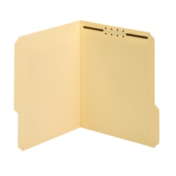 Office Depot® Brand Manila Fastener Folders, 1 Fastener, 1/3 Tab Cut Assorted, Letter Size, Box of 50 Folders