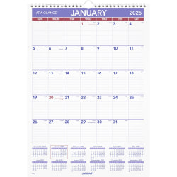 2025 AT-A-GLANCE® Monthly Wall Calendar, 12" x 17"?, January To December, PM228
