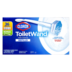 Clorox Toilet Wand And Refills Kit, 15-3/4", Pack Of 36 Refills
