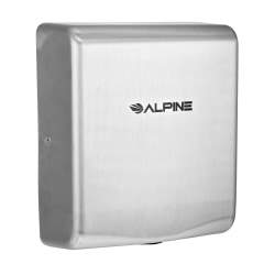 Alpine Industries Willow Commercial High-Speed Automatic Electric Hand Dryers, Silver, Pack Of 2 Dryers