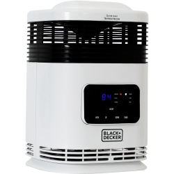 Black+Decker 360° Surround Ceramic Heater, 10-1/4"H x 7-5/8"W x 7-5/8"D, Black