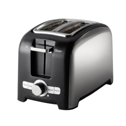 Oster 2-Slice Extra-Wide Slot Toaster, Black/Brushed Silver