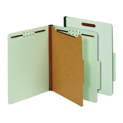 Office Depot® Brand Classification Folders, 1 Divider, Letter Size (8-1/2" x 11"), 1-3/4" Expansion, Light Green, Box Of 10