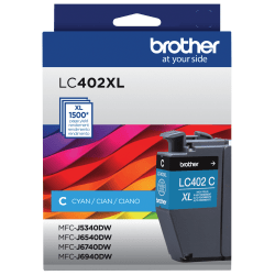Brother® LC402XL Cyan High-Yield Ink Cartridge, LC402XLC