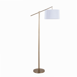 LumiSource Casper Floor Lamp, 69"H, Off-White/Gold Plated