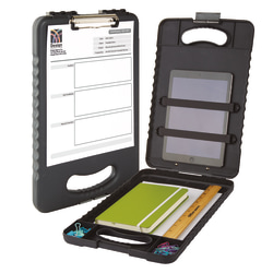 Office Depot® Brand Portable Tablet Storage Clipboard Case, 16-1/8"H x 10-1/4"W x 1-5/8"D, Charcoal