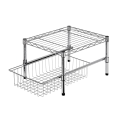 Honey Can Do Steel Stacking Cabinet Organizer, 11"H x 17-3/4"W x 14-3/4"D, Chrome