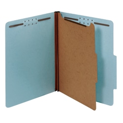 Office Depot® Brand Pressboard Classification Folders With Fasteners, Legal Size, 100% Recycled, Light Blue, Pack Of 10 Folders