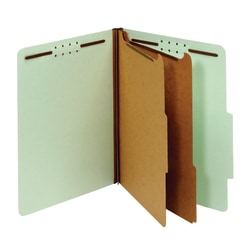 Office Depot® Brand Pressboard Classification Folders With Fasteners, Letter Size (8-1/2" x 11"), 2-1/2" Expansion, Green, Box Of 10