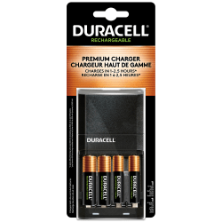 Duracell Rechargeable Ion Speed 4000 Battery Charger, Includes 2 AA and 2 AAA Rechargeable Batteries