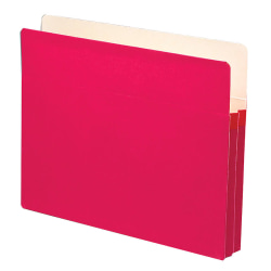 Smead® Color File Pockets, Letter Size, 1 3/4" Expansion, 9 1/2" x 11 3/4", Red