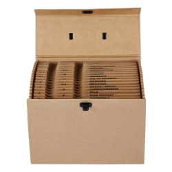 Office Depot® Brand Paper Heavy-Duty File, 19 Pocket, Expansion 3", 8 1/2" x 11", Letter, Kraft, Pack of 1