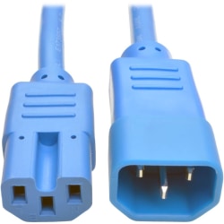 Eaton Tripp Lite Series Power Cord C14 to C15 - Heavy-Duty, 15A, 250V, 14 AWG, 6 ft. (1.83 m), Blue - P018006ABL