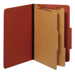 Office Depot® Brand Pressboard Classification Folders With Fasteners, Legal Size, 100% Recycled, Red, Pack Of 10 Folders