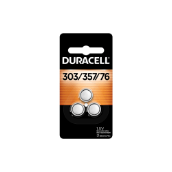 Duracell® 303/357 Silver Oxide Button Batteries, Pack of 3