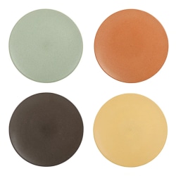 Gibson Elite Capetown 4-Piece Stoneware Dessert Plate Set, 8", Assorted Colors