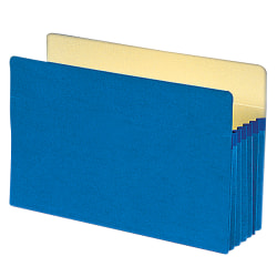 Smead® Color File Pockets, 5 1/4" Expansion, 9 1/2" x 14 3/4", Blue
