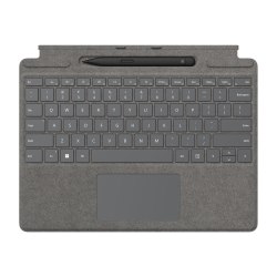 Microsoft Surface Pro Signature Keyboard - Keyboard - with touchpad, accelerometer, Surface Slim Pen 2 storage and charging tray - QWERTY - English - platinum - commercial - with Slim Pen 2