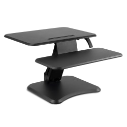 Mount-It! MI-7957 Height-Adjustable Standing Desk Converter, 6-1/8"H x 27"W x 7"D, Black