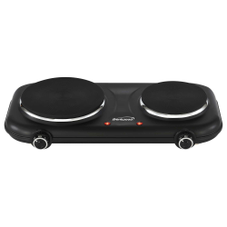 Brentwood® 1,100-Watt Double-Cast-Iron Countertop Electric Burner Hot Plate with Temperature Control & Power Indicator Light, Black, TS-332BK
