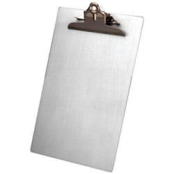 Saunders Aluminum Round Corner Clipboards - 1" Clip Capacity - 8 1/2" x 14" Sheet Size - Clamp - Aluminum - Silver - 1 Each