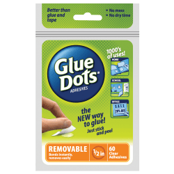 Removable Glue Dots, Clear, Pack Of 60
