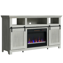 Bestier Farmhouse Electric Fireplace TV Stand For 65" TVs, 33-1/8"H x 60"W x 13-13/16"D, White