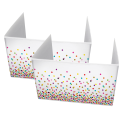 Teacher Created Resources Classroom Privacy Screens, 14"H x 22"W x 16"D, Confetti, Pack Of 2 Screens