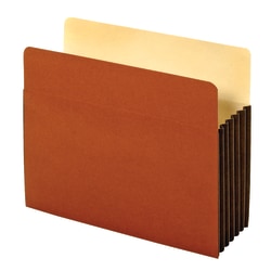 Office Depot® Brand Heavy-Duty File Pockets, 5 1/4" Expansion, 8 1/2" x 11", Letter Size, 30% Recycled, Brown, Box Of 10 File Pockets