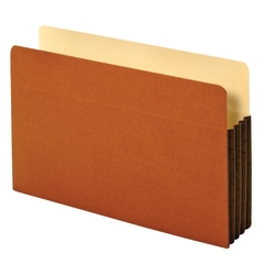 Office Depot® Brand Heavy-Duty File Pockets, 3 1/2" Expansion, 8 1/2" x 14", Legal Size, 30% Recycled, Brown, Box Of 10 File Pockets