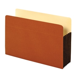 Office Depot® Brand Heavy-Duty File Pockets, 5 1/4" Expansion, 8 1/2" x 14", Legal Size, 30% Recycled, Brown, Box Of 10 File Pockets