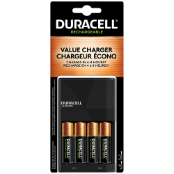 Duracell Rechargeable Ion Speed 1000 Battery Charger, Includes 4 AA NiMH Batteries