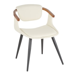 LumiSource Oracle Accent Chair, Cream/Walnut/Black