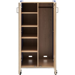 Safco® Whiffle Double-Column 4-Shelf Rolling Storage Cart, 60"H x 30"W x 19-3/4"D, Spectrum Blue