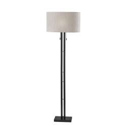 Adesso Foster 62"H Floor Lamp, Linen/Black
